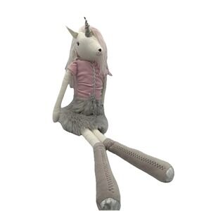Pottery Barn‎ Kids Plush Unicorn 26 Inches Pink Top Grey Skirt